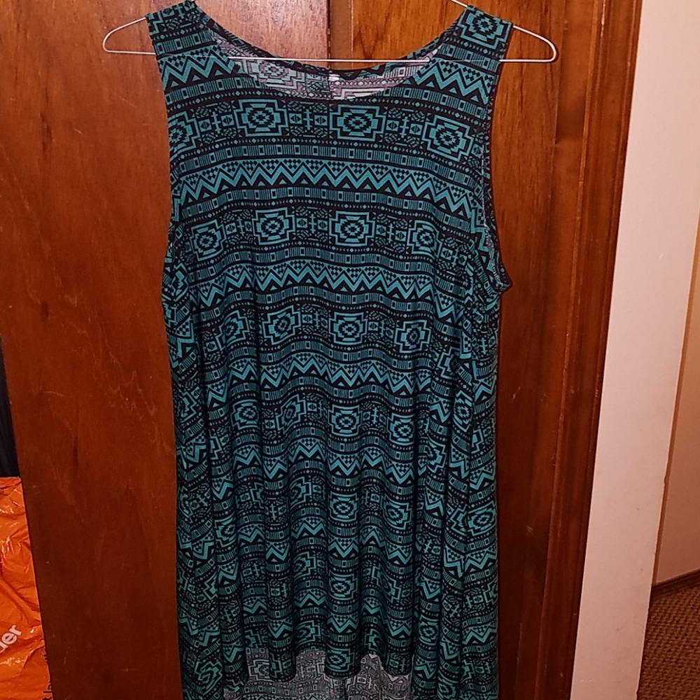 Aztec print sleeveless dress